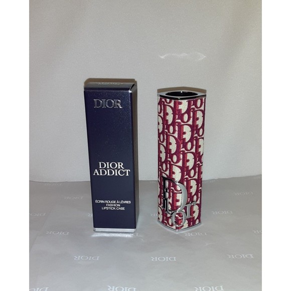 DIOR Addict Lipstick Case LIMITED EDITION  BURGUNDY OBLIQUE MONOGRAM New… - Picture 1 of 4